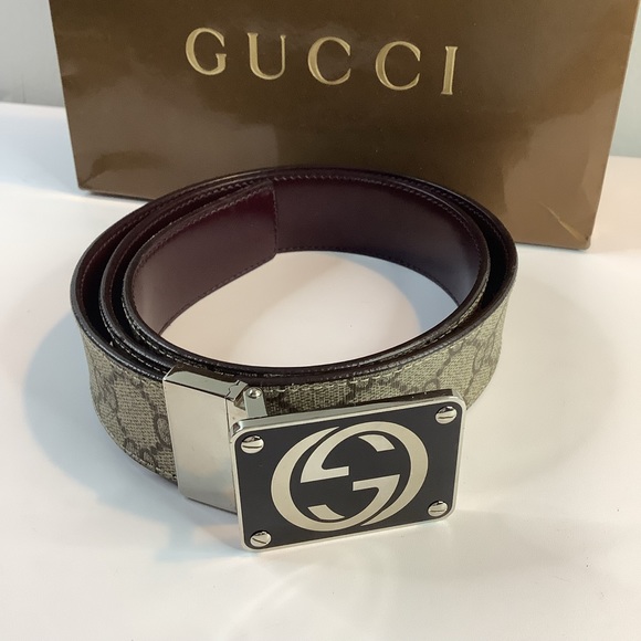 Gucci - Reversible GG Supreme Belt - Men - Canvas/Leather - 95 - Brown